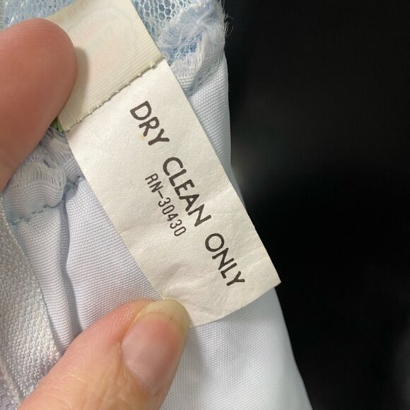 Vintage 70’s / 80’s Blue Lace High Collar Dress‎ Vintage  Size 9/10 Union Label - Picture 16 of 16